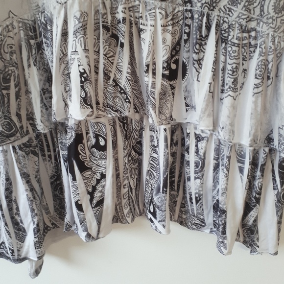 One World Tunic Top Sz L Ruffles Bling - Picture 7 of 8